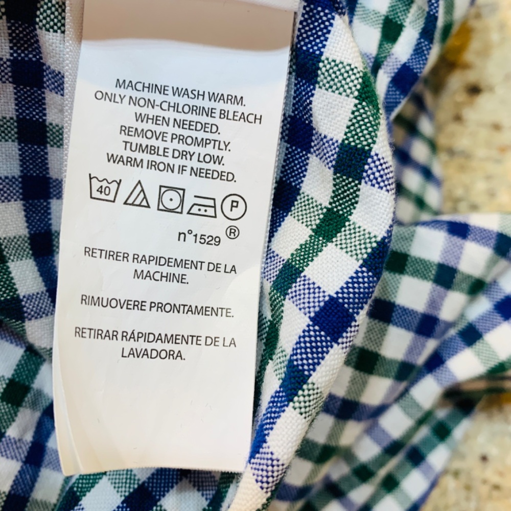 Ralph Lauren Plaid Button Down Shirt Mens Large Blue Green White Checkered Pony - Picture 14 of 15